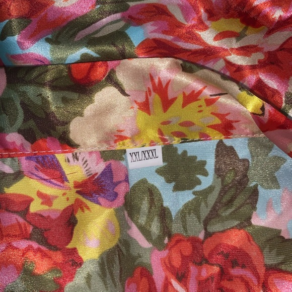 Women’s multi-color floral silky satin bridal spa robe size XXL - Picture 5 of 5